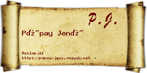 Pápay Jenő névjegykártya